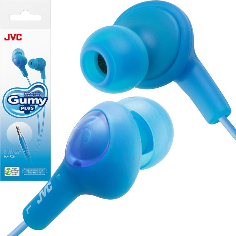 JVC HAFX5A Gumy Plus Inner Ear Headphones (Blue) - Image 1
